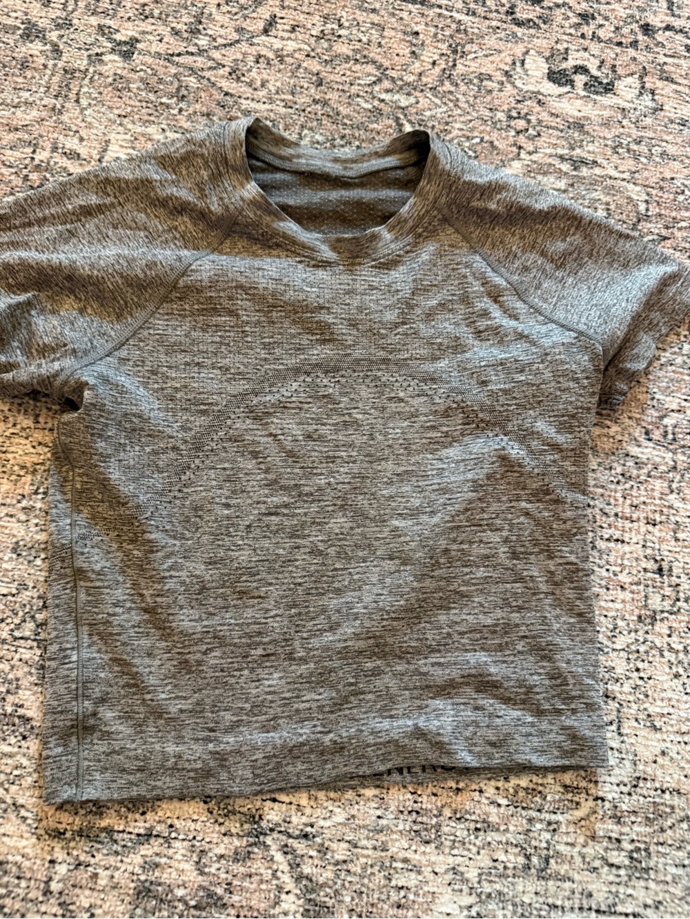 lululemon athletica Heather Gray Crop Athletic Tee